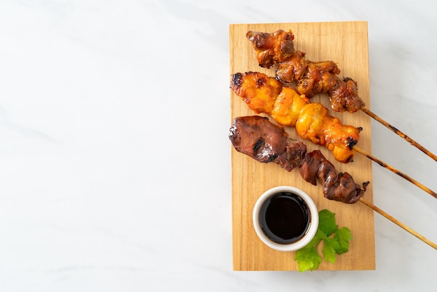 Japanese chicken grill or yakitori serve in izakaya style - Japanese food style