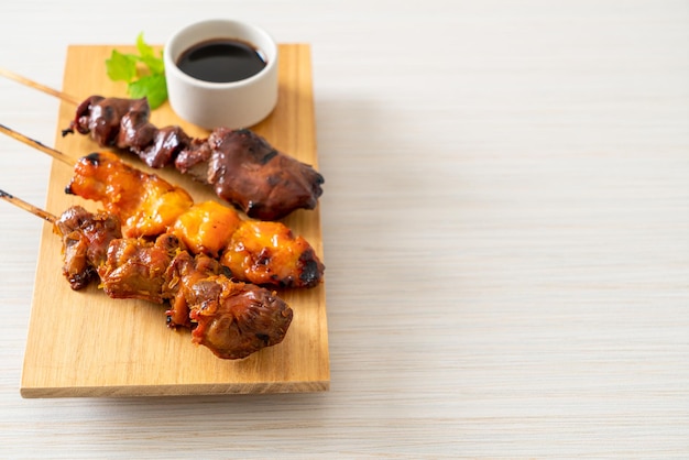 Japanese chicken grill or yakitori serve in izakaya style