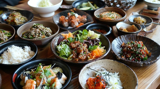 Photo japanese cuisine feast