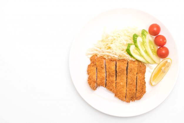 Japanese deep fried pork cutlet (tonkatsu set)