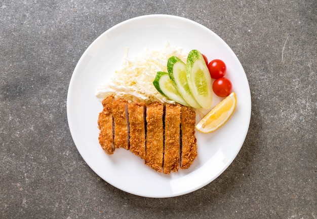 Japanese deep fried pork cutlet (tonkatsu set)