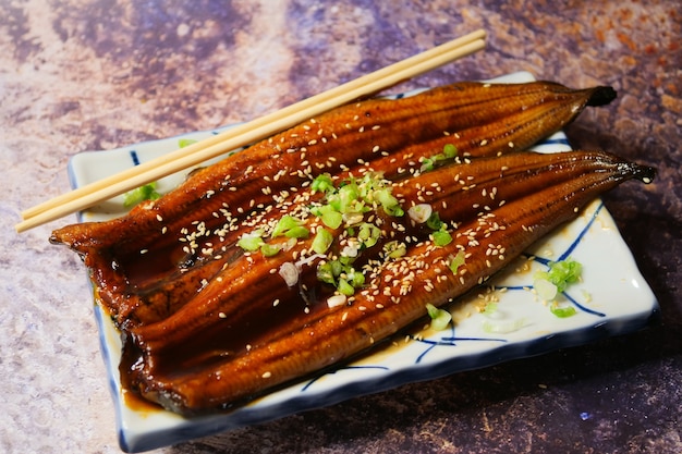 Japanese eel grilled with rice bowl or Unagi don