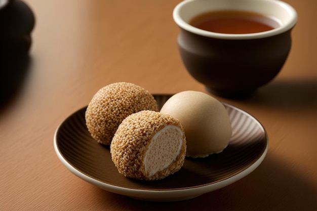 Japanese food rice balls made from fermented brown rice