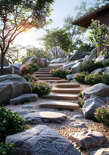 Japanese Garden Stone Steps