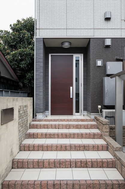 Photo japanese house entrance with stairs