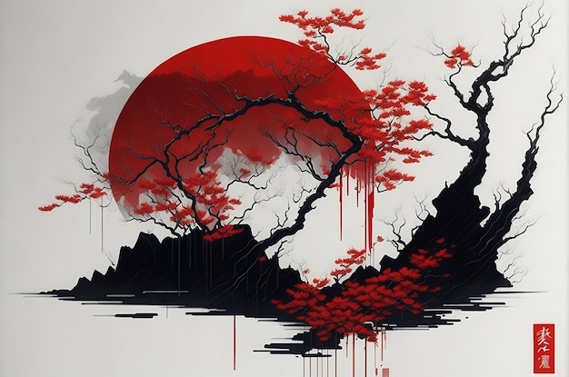 Japanese ink painting