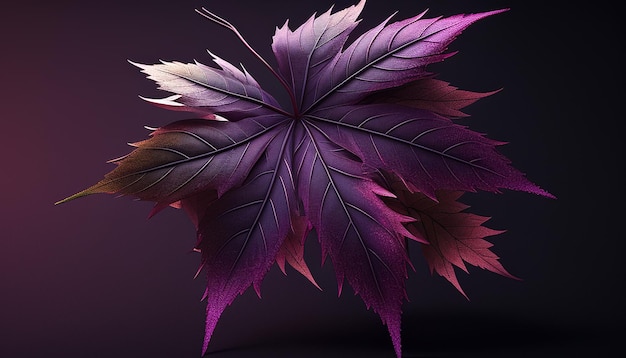 Japanese maple leaf digital art illustration Generative AI