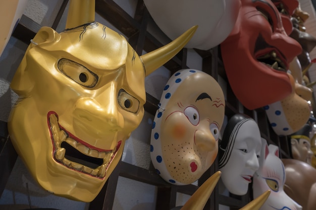 Japanese mask  decoration at souvenir shop