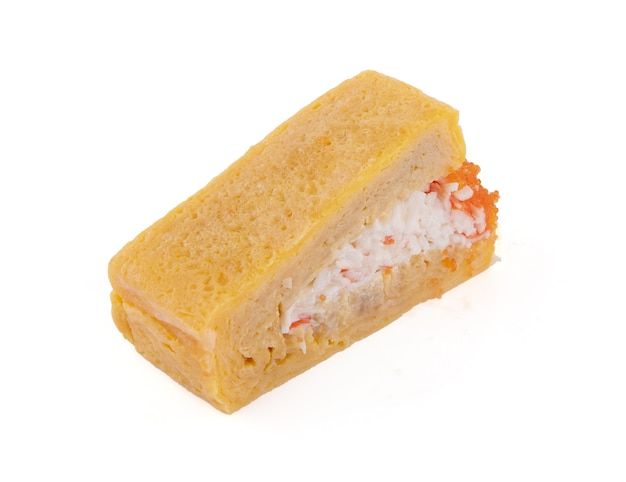 Japanese OmeletteTamagoyaki on white background