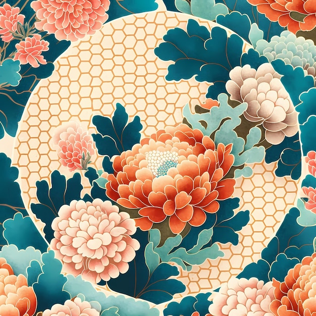 Japanese pattern Illustration Design