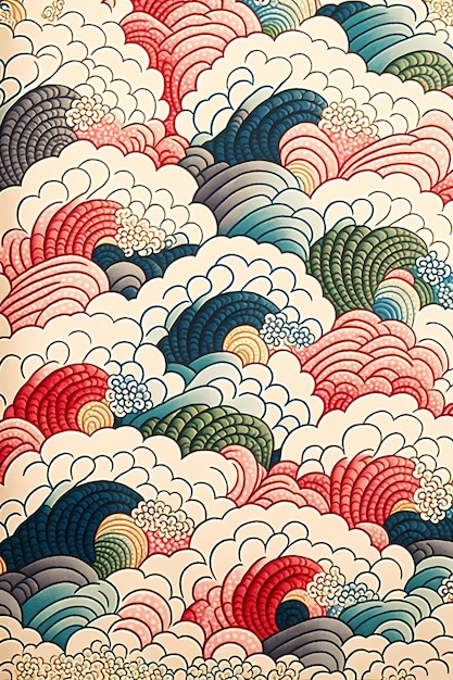 Japanese pattern Illustration Design