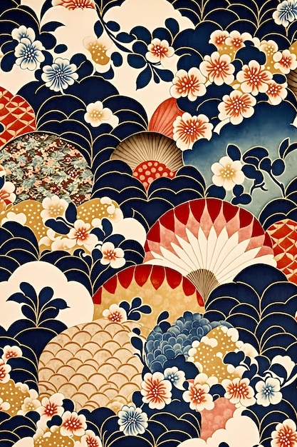 Japanese pattern Illustration Design