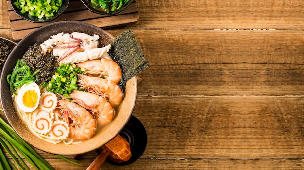 Japanese Seafood Ramen with cuttlefish sauce