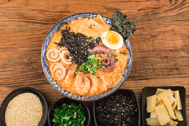 Japanese Seafood Ramen with cuttlefish sauce