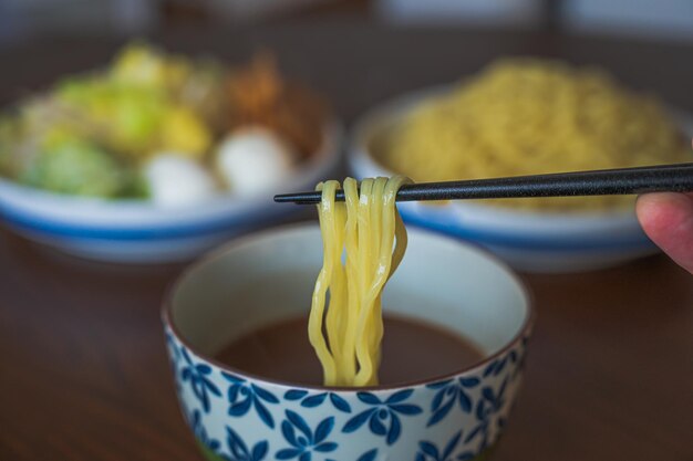 japanese style cold ramen named tsukemen