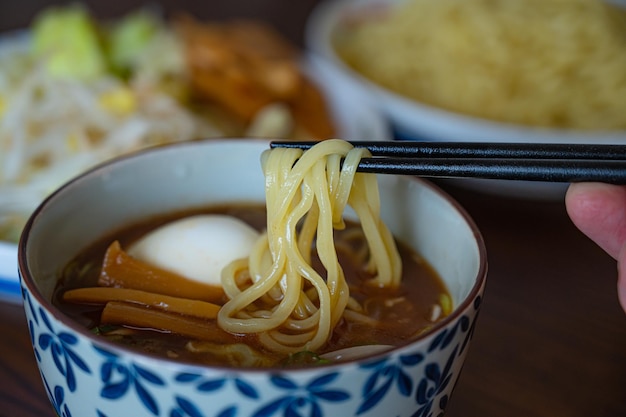 japanese style cold ramen named tsukemen