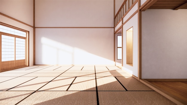 Japanese-style interior of the first floor in a two-story house