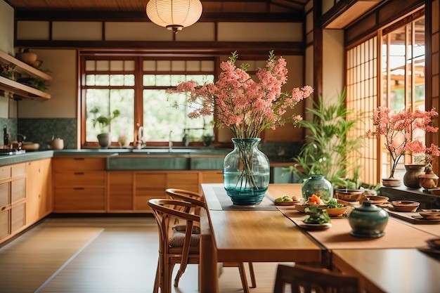 Japanese style kitchen interior