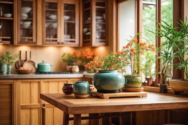 Japanese style kitchen interior