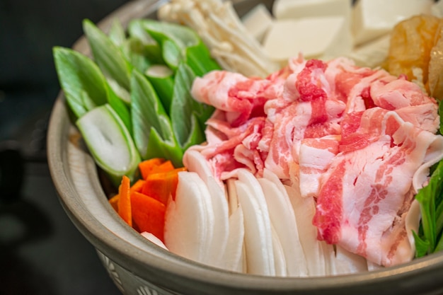 Japanese style pork hot pot