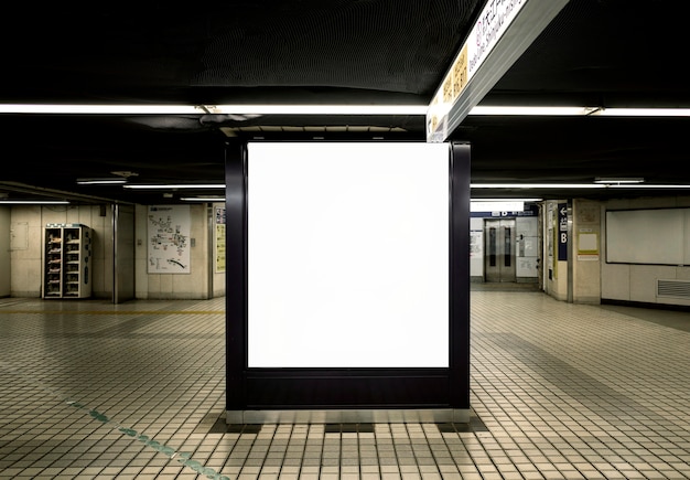 Japanese subway system display screen for passenger information