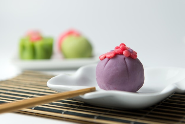 Photo japanese traditional confectionery wagashi