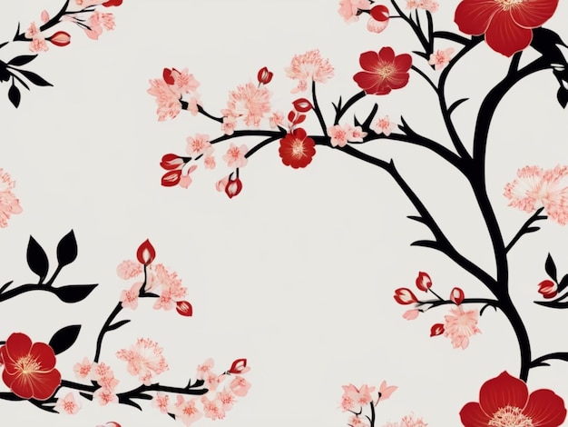 Photo japanese traditional patterns cherry blossom background