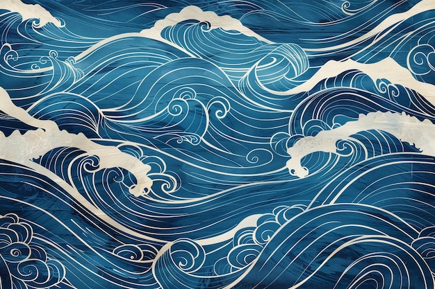 Photo japanese wave illustration