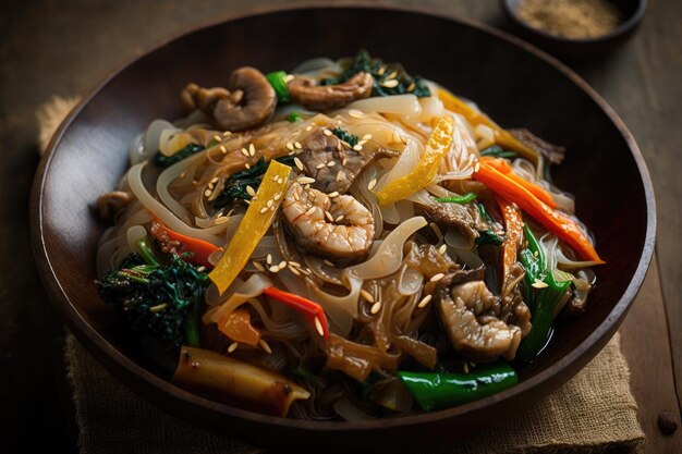 Japchae Korean glass noodle stir fry