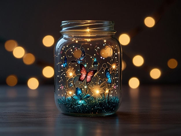 a jar of butterfly painted with the words butterfly on it