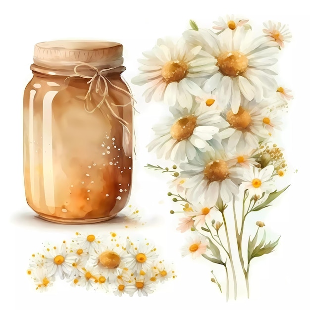 A jar of daisies and a bouquet of flowers