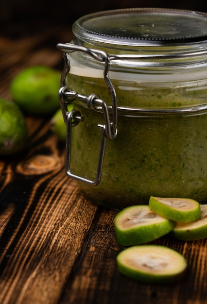 a jar of feijoa jam