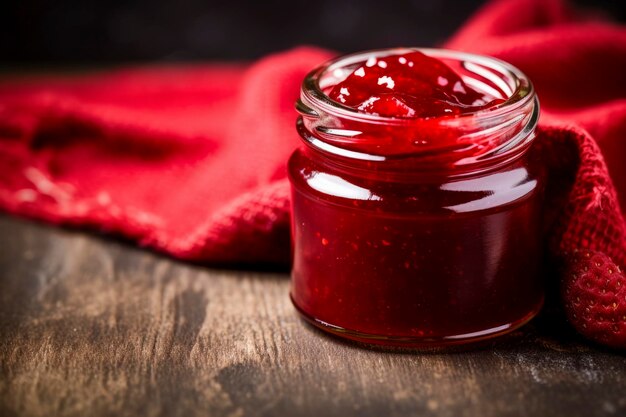 A jar filled with luscious homemade jam capturing the essence of fresh fruits