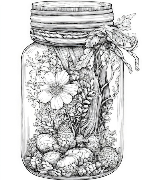 Photo a jar full of flowers captured beautifully