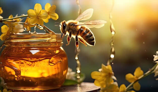 A jar full with honey