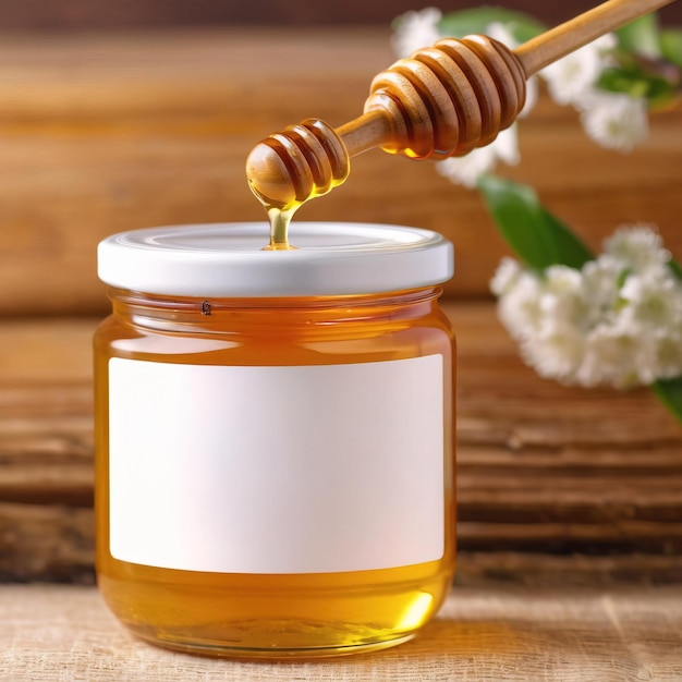 Jar of honey blank empty generic product packaging mockup