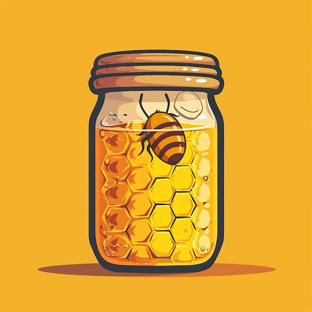 a jar of honey with a bee on it that says bee