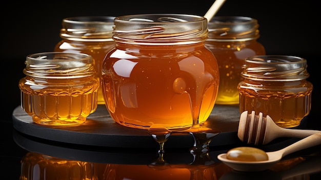 jar of honey with spoon