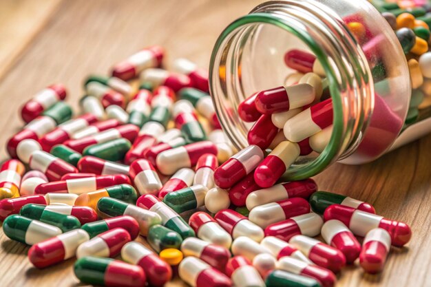 a jar of pills with a green lid that says quot all of them quot