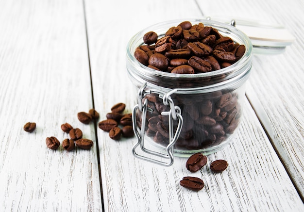 Jar with  coffee beans