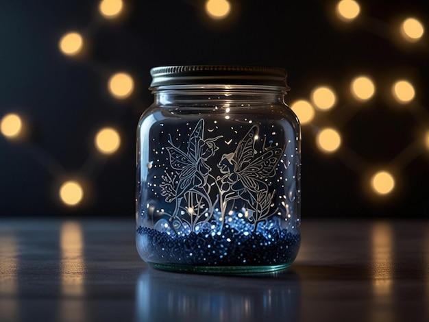 Photo a jar with a star on it that says starfish in it