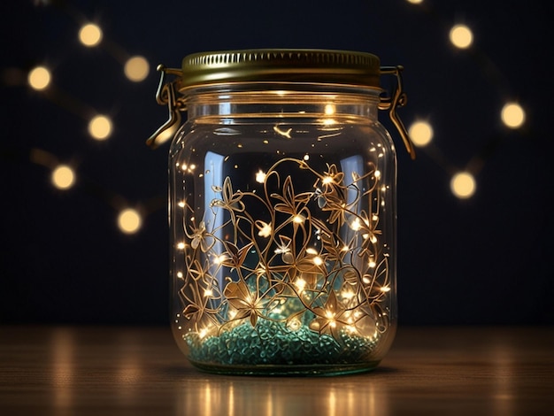 a jar with a star shaped frame and a star in the middle