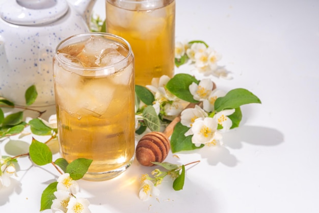 Jasmine green plant flower iced tea