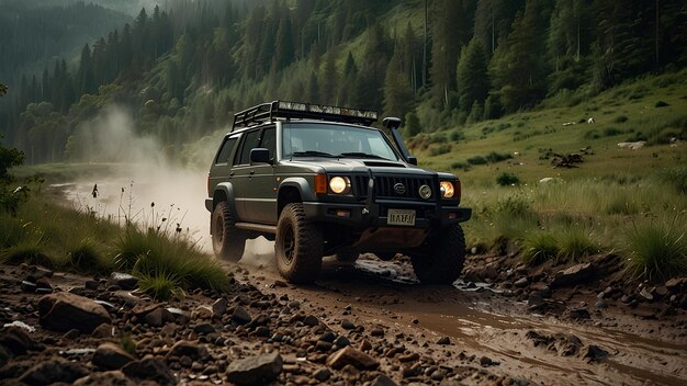 a jeep that has the number plate on it