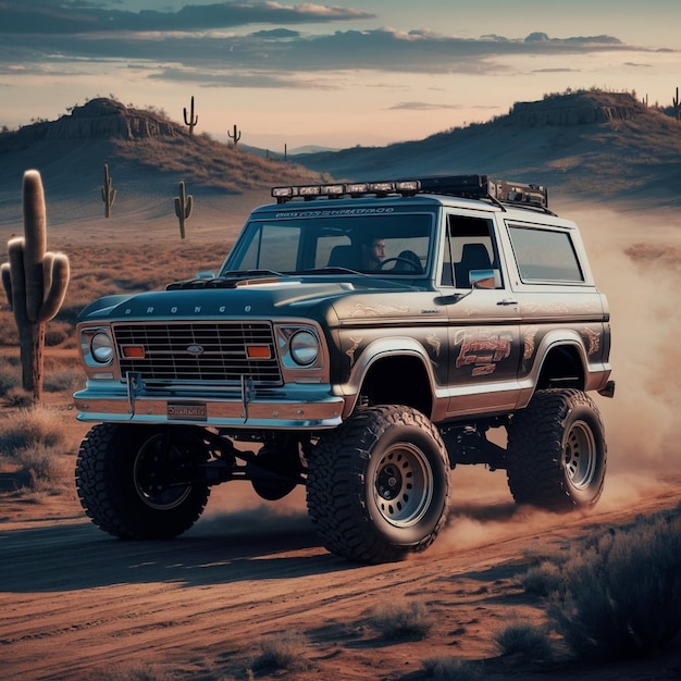 Photo a jeep with the word toyota on the hood