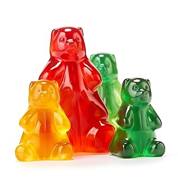 Jelly bears isolated on a white background