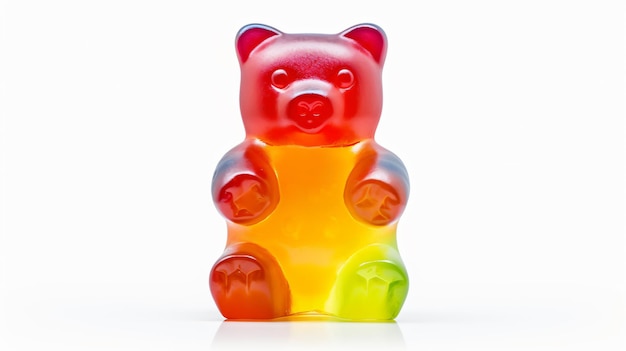 Jelly gummy bear isolated on white background