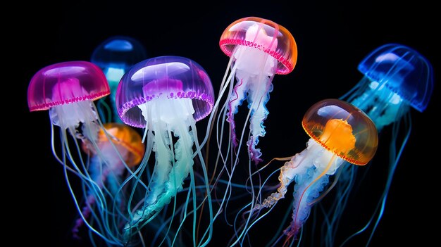 Photo jellyfish are a group of jellyfish