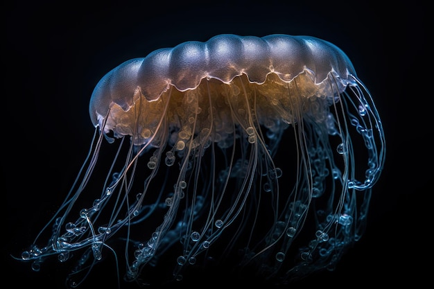 A jellyfish in the deep blue sea Generative Ai