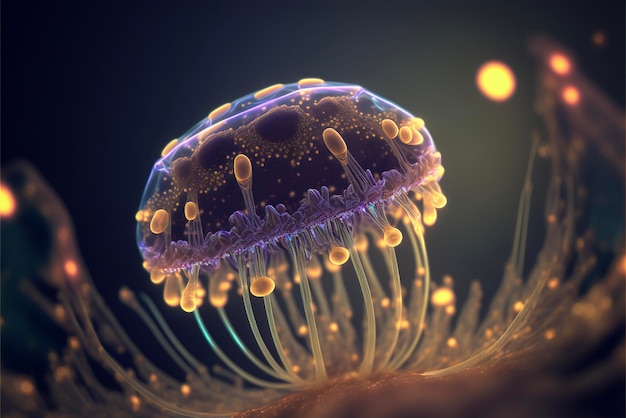 Jellyfish floating on top of a body of water